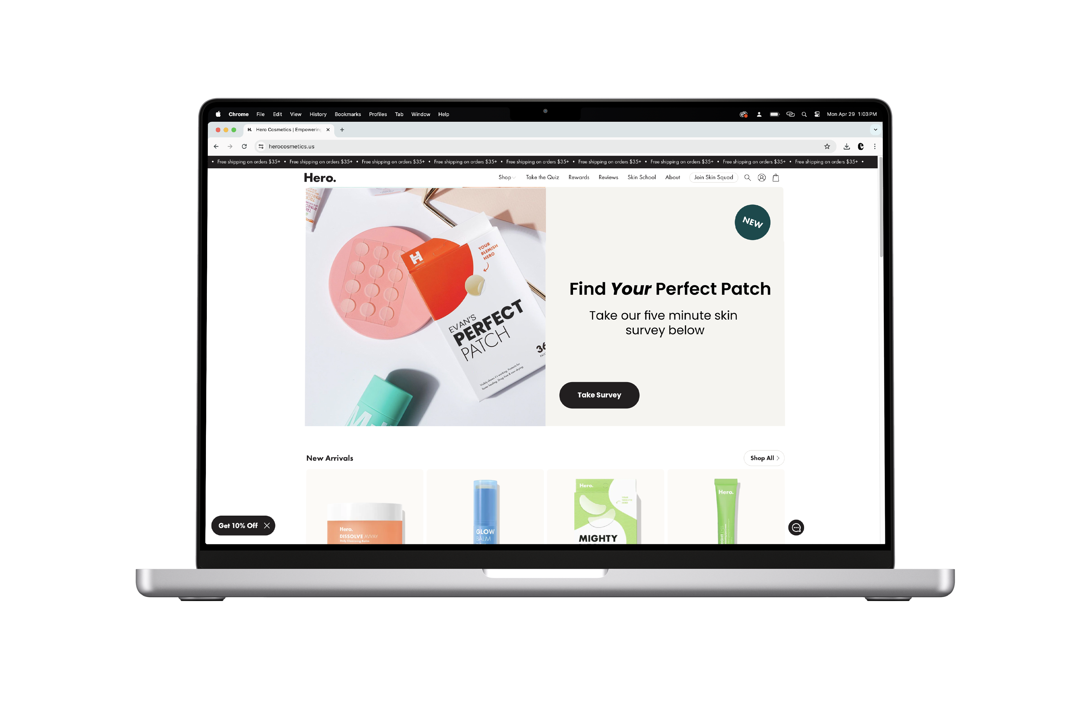 Skincare landing page